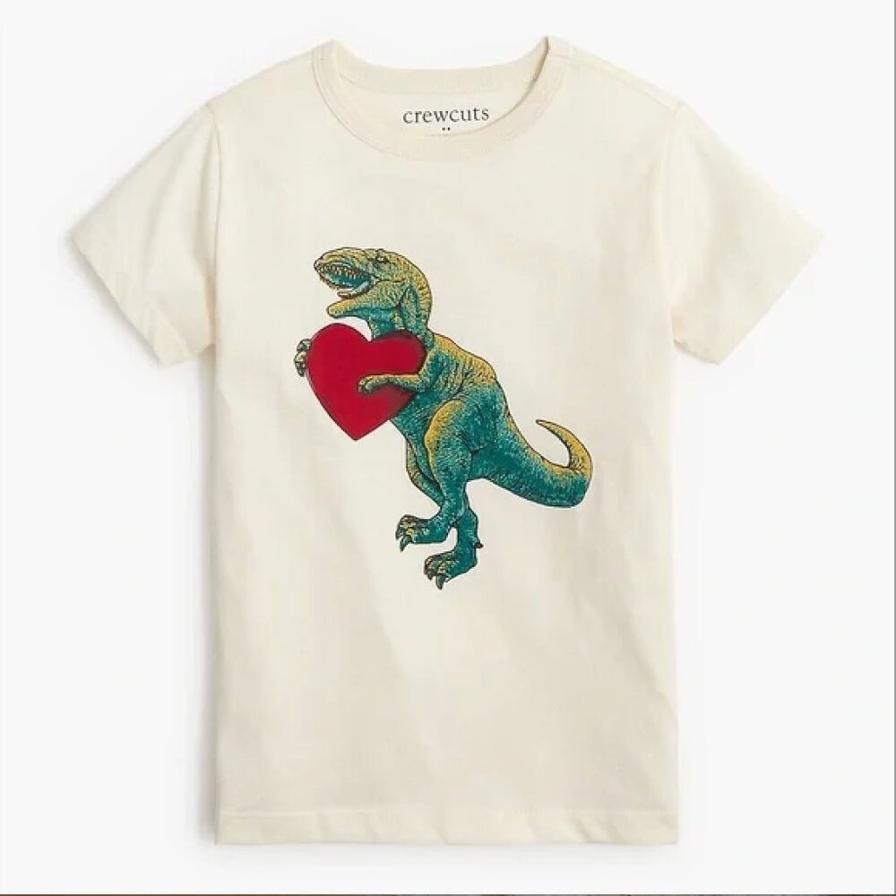 J Crew Crew Cuts Heart Dinosaur t-shirt size L (10-11)